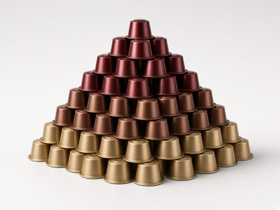 Grand lot de capsules compatibles en aluminium de couleurs variées