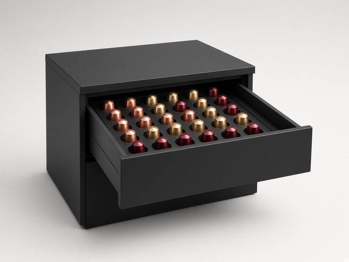 Tiroir de rangement à capsules noir