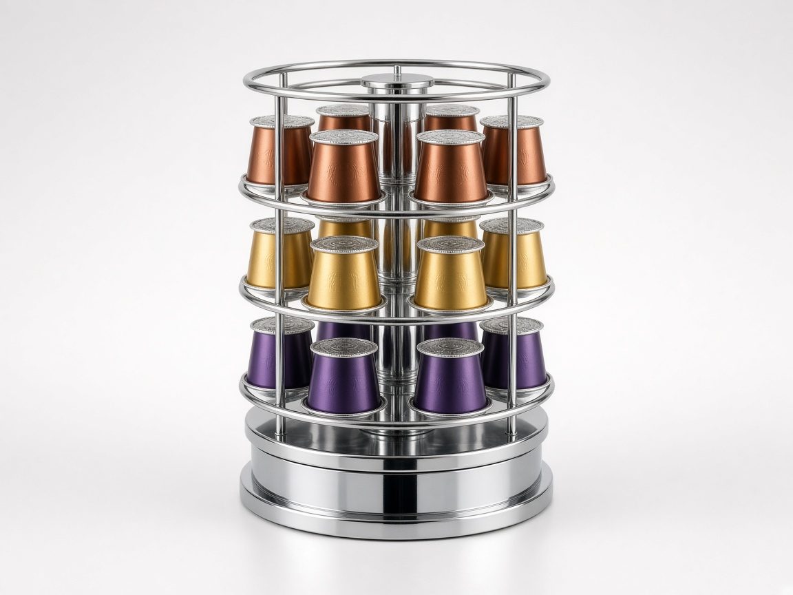 Porte-capsules rotatif chromé